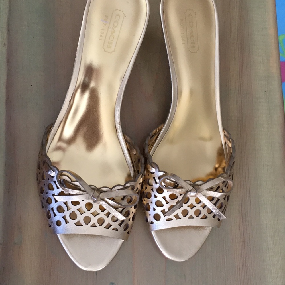 Low heel slip on sandals